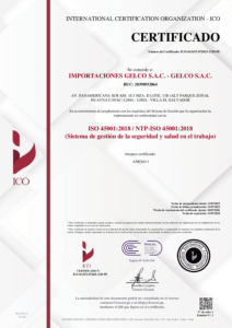 Certificado ISO 45001:2015